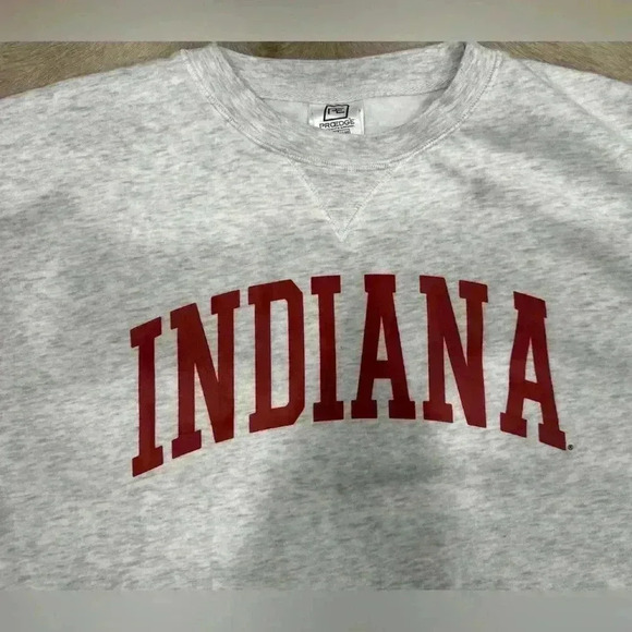 Indiana Hoosiers Women Small Hoosiers Gray Crop Crewneck Sweatshirt Proedge XL - Picture 2 of 4